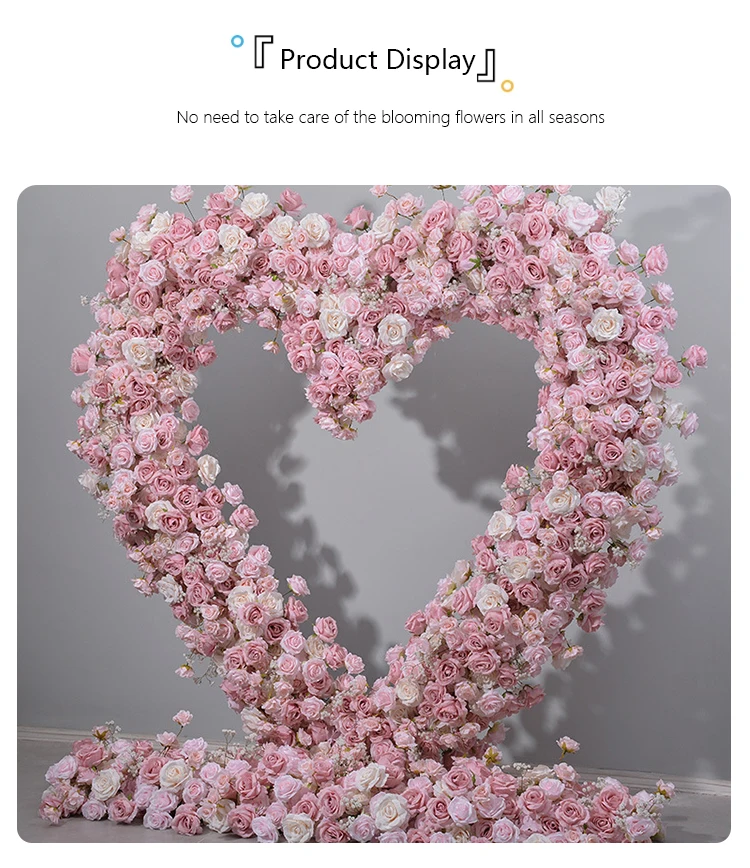 Description Picture 6 of itemLuxury pink Customized Artificial Rose Flower Row Arch Wedding Decoration Outdoor Event Party Backdrop Decor Table Flower ball
