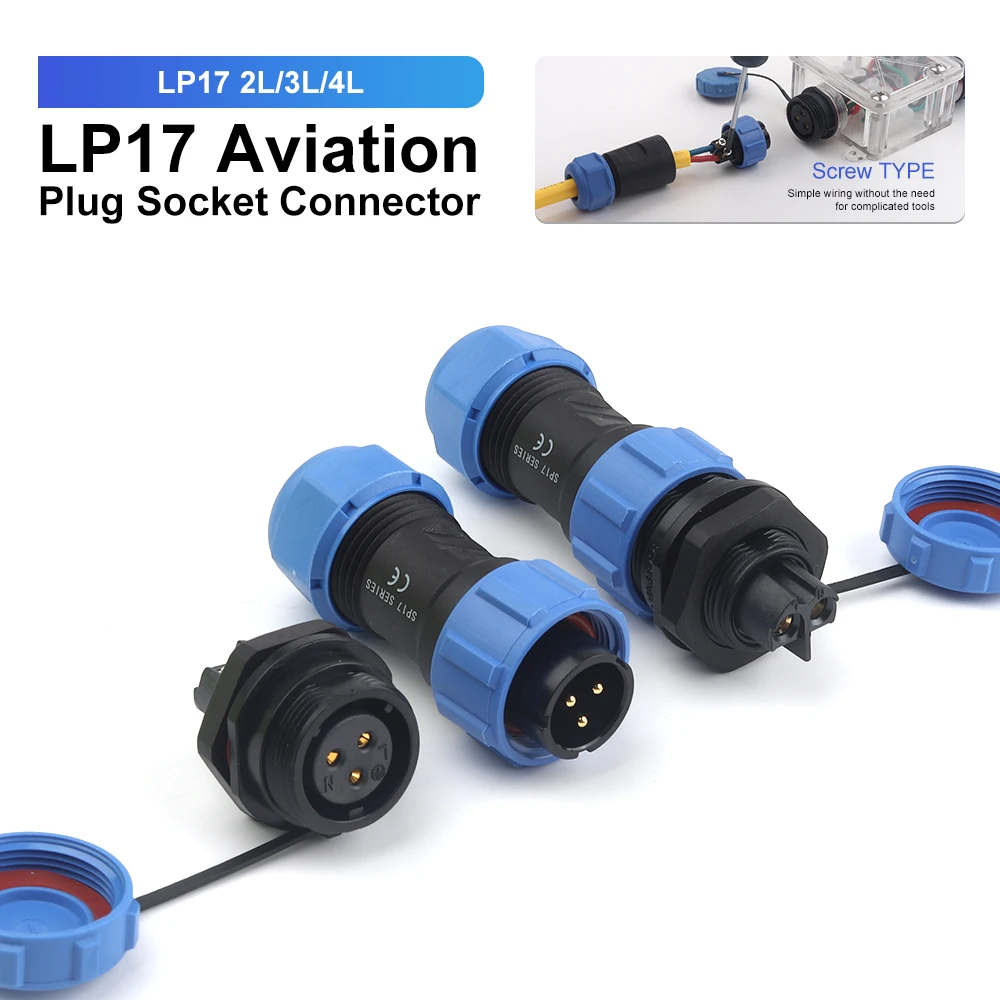 SP/LP17 2/3/4 Pin Zurück Mutter Butt Aviation Steckdose Draht Kabel Stecker Schnell Schraube Crimp Männlich Weiblich Kein Schweißen Anschlussdose
