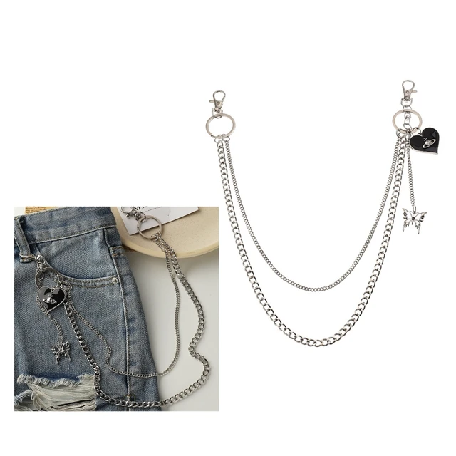 Pants Chain with Butterfly Heart Shape Wallet Chain Charm Jeans Pocket  Chains Hip Hop Rock Style Chains for Women Girls Dropship - AliExpress