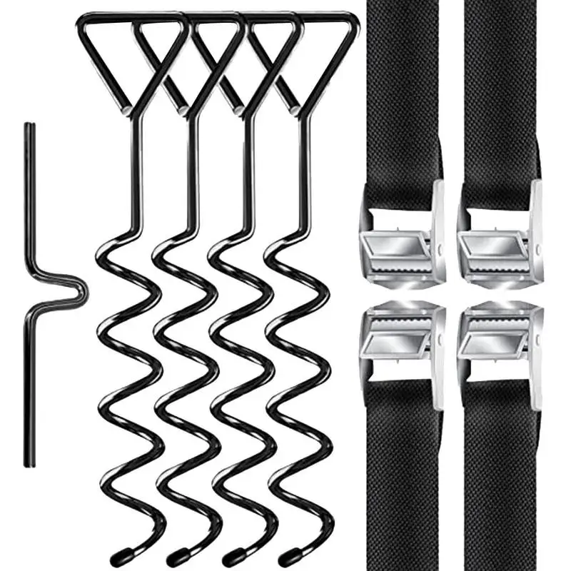 

Trampoline Anchor Kit Trampoline Anchor Kit High Wind Ground Stakes Spiral Stake Windproof Tie Down Anchors For Garden Sheds