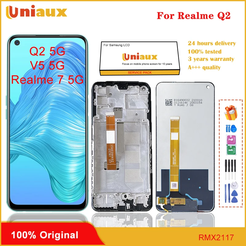 

6.5'' Original For Realme Q2 RMX2117 LCD Display Touch Screen Digitizer Assembly Reaplacemet Parts