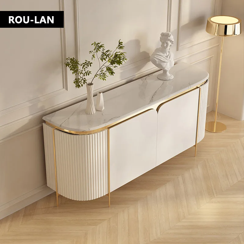 Modern Simple Marble Dining Side Table Entrance Cabinet Living Room Entrance Partition Decorative Cabinet Entry Storage