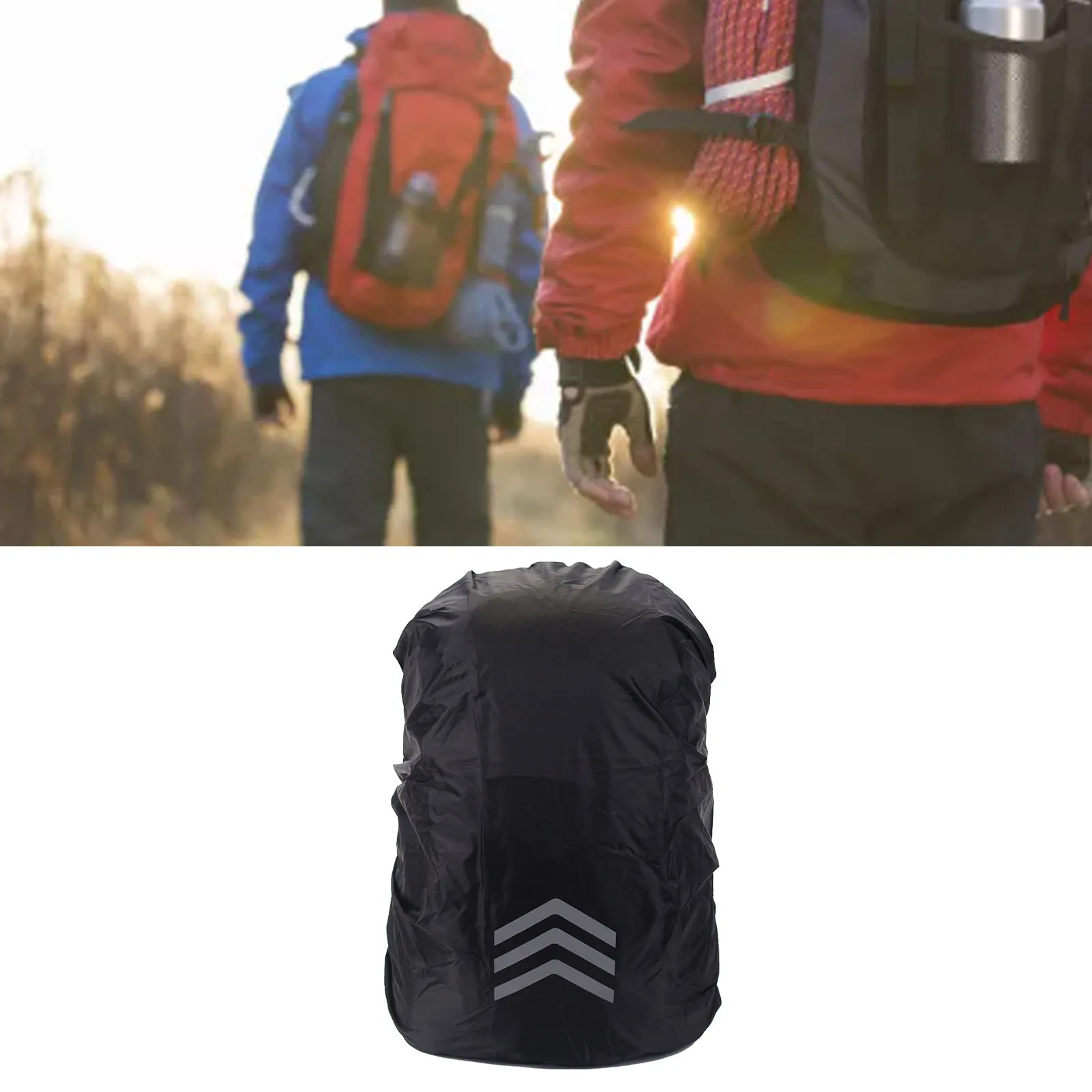 Rain Cover Backpack Reflective 60-70L Waterproof Bag Camo Tactical Outdoor Camping Hiking Climbing Bag Dust Raincover Black