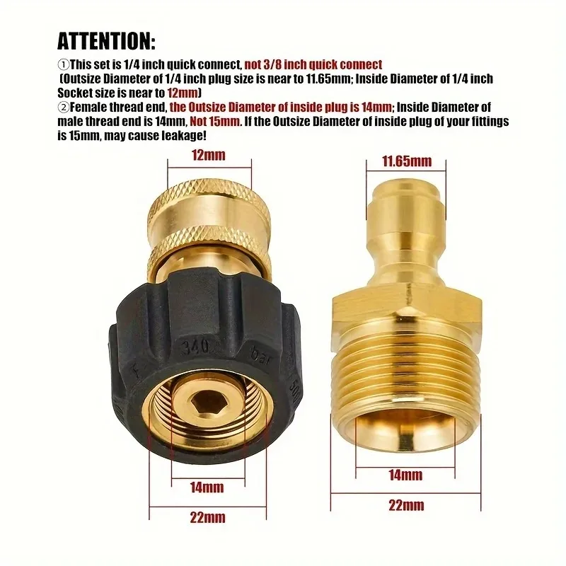 Quick Release Brass High-Pressure Washer Adapter