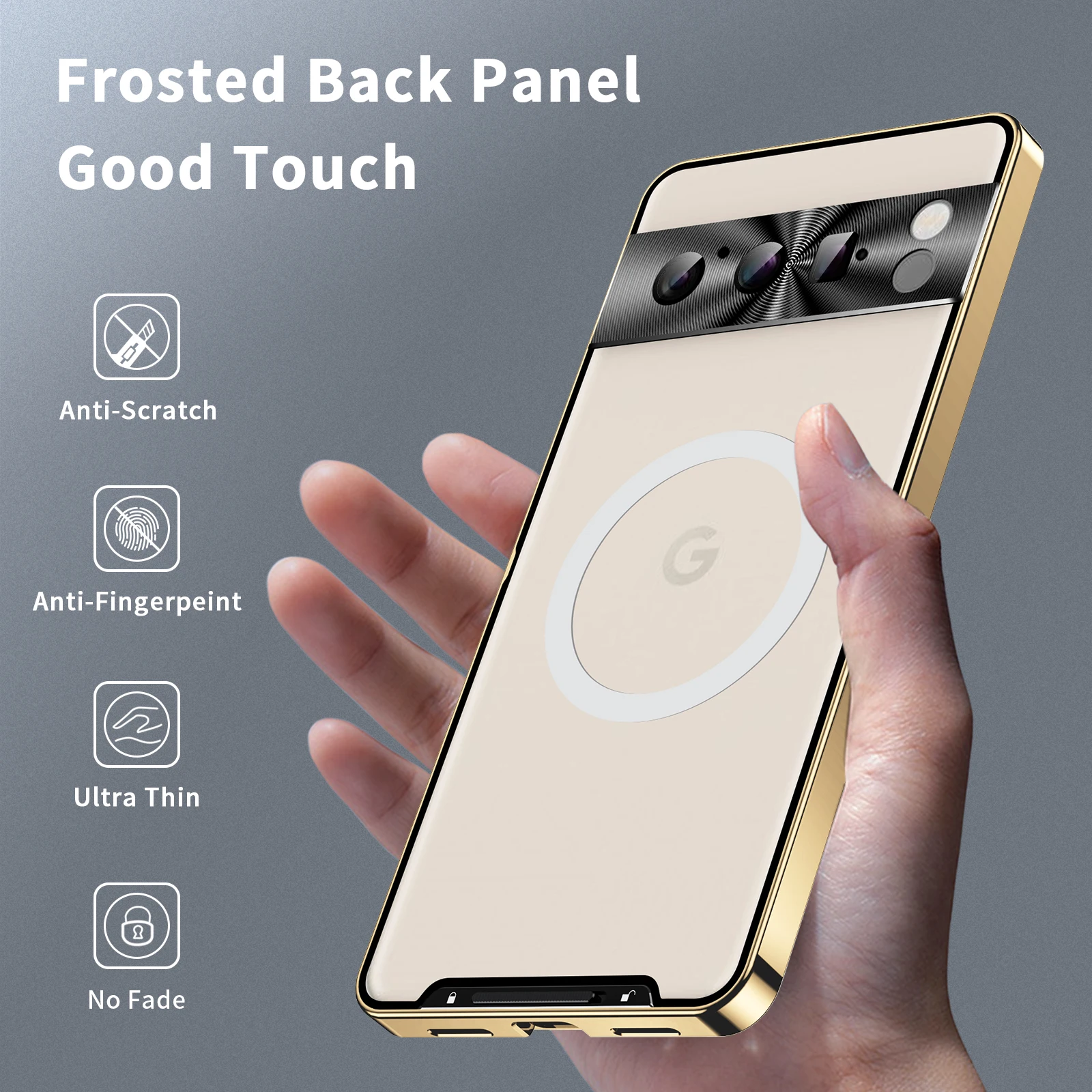 Coque Magnetic Case For Google Pixel 8 Pro Aluminum Alloy Metal Bumper Cases For Pixel 7 7A 6 Wireless Charger Protector Cover