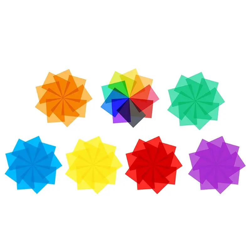 

9Pcs Gel Light Filter Color Correction Colored Overlays Film Lighting Gel Filter For Film,Video,Photo,Stage