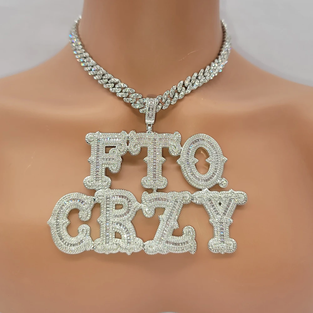 Iced Out Custom Vintage Style Letters Necklace Pendant Hot Trendy Accessories for Her Personalized Nameplate Prom Party Jewelry white men suits wedding suits for man blazer custom slim fit casual groom tailored tuxedo best man prom terno masculino 3 pieces