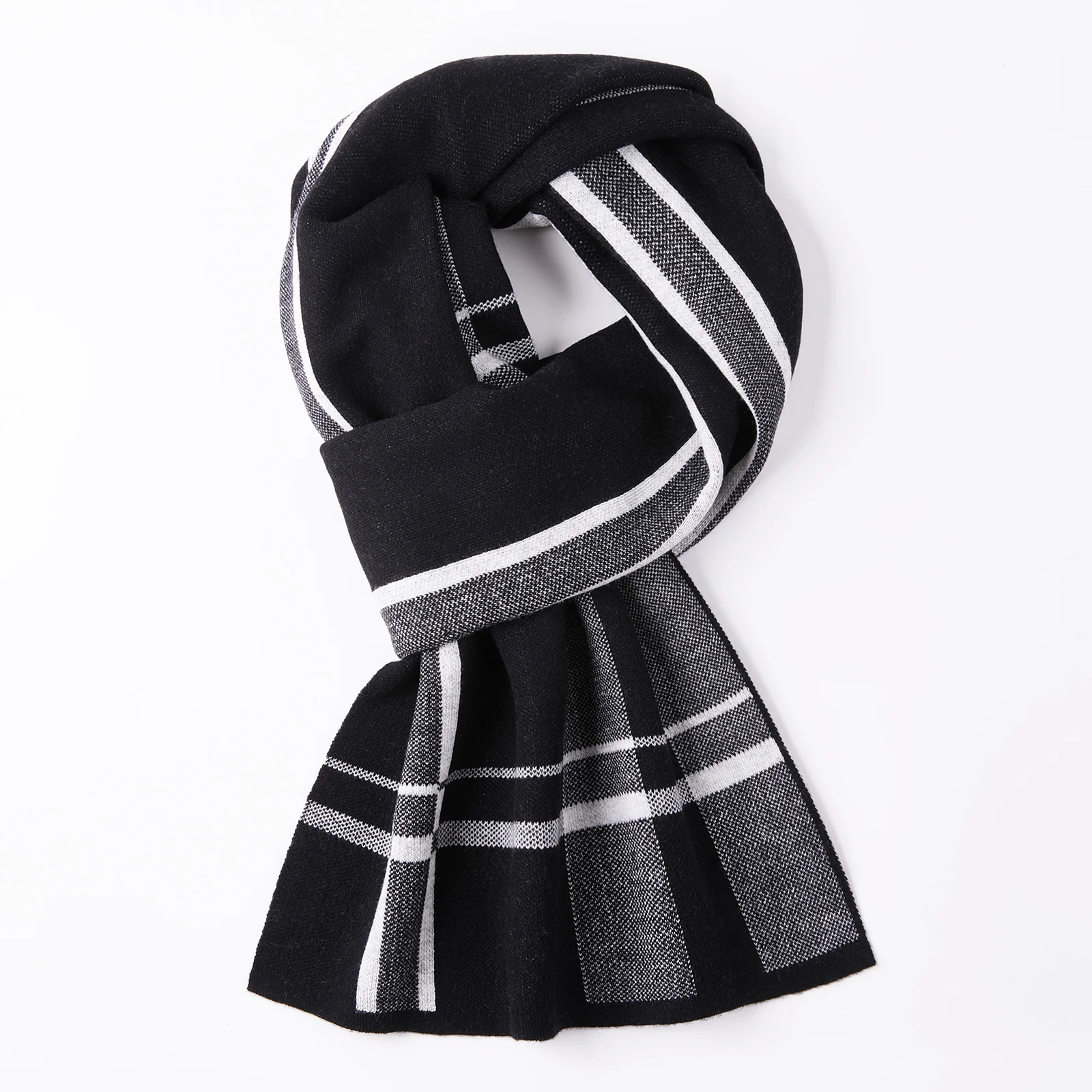 

2022 Autumn Winter new Fashion Plaid Neckerchief Wool mix versatile Warm lattice men's Versatile Scarf Bib for Gifts