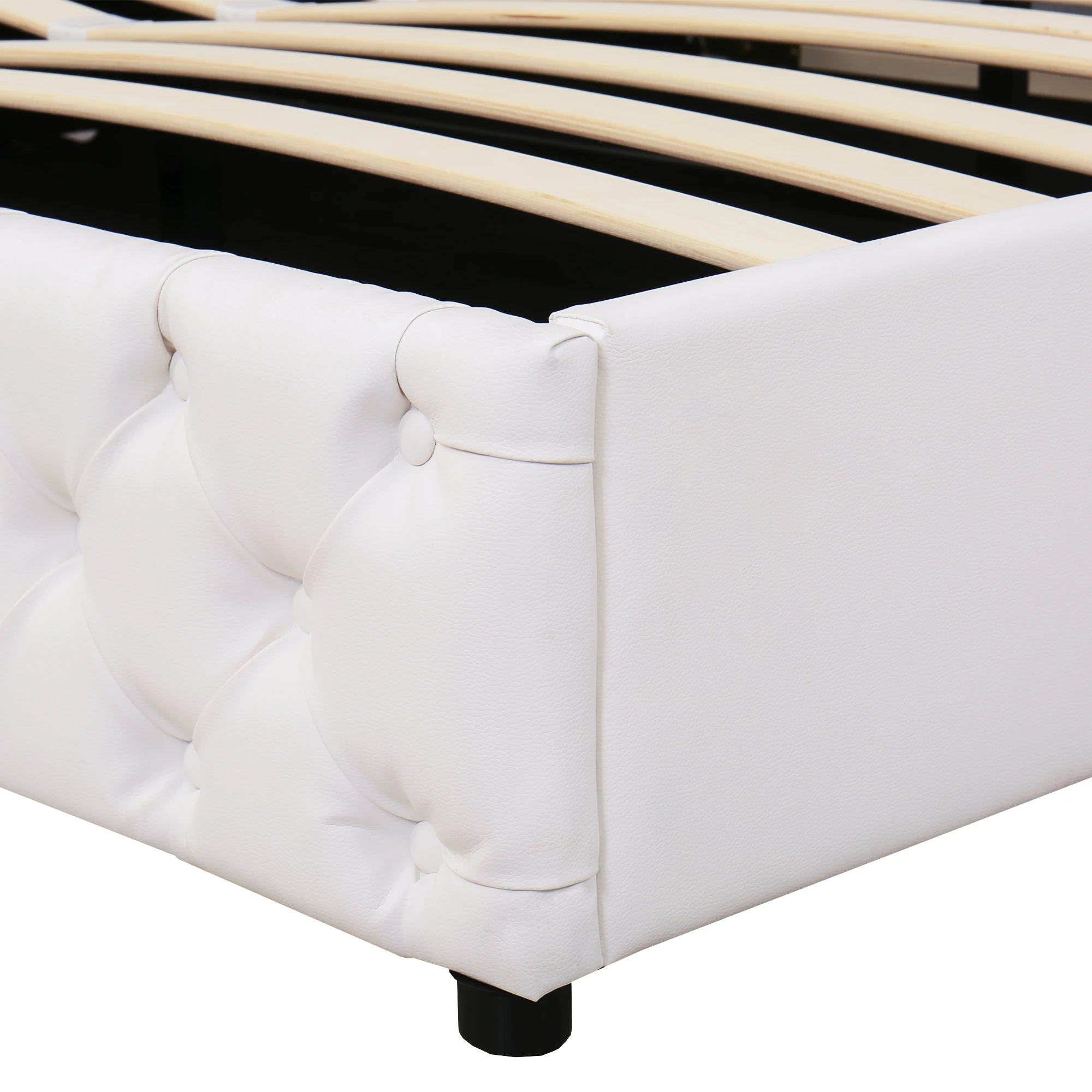 KOMHTOM PU-Funktionsbett, LED-Beleuchtung, Lattenrost, Stauraum – Detail 10