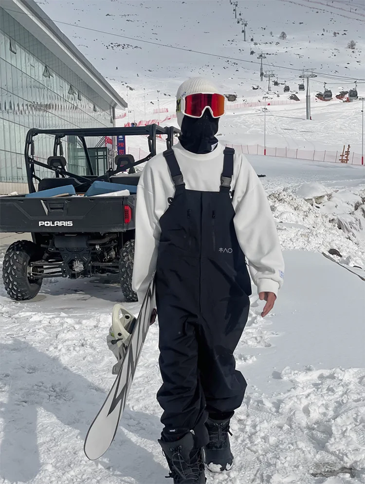 Unisex Waterproof Ski And Snowboarding Pants Suspenders 