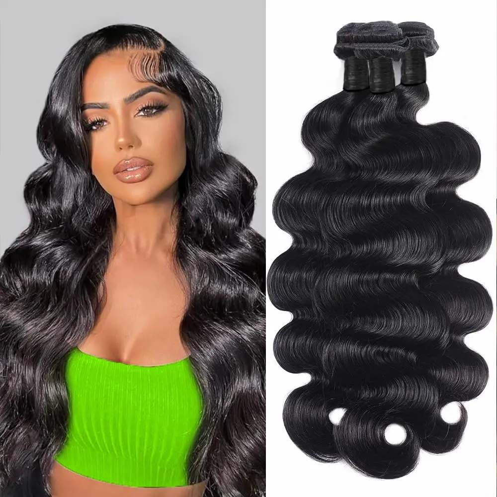 Human Hair Bundles Peruvian Hair Weave Bundles Loose Body Wave 30 32 34 inch Remy Raw Extensions 3 Bundle Virgin Weft human hair extensions human hair weave