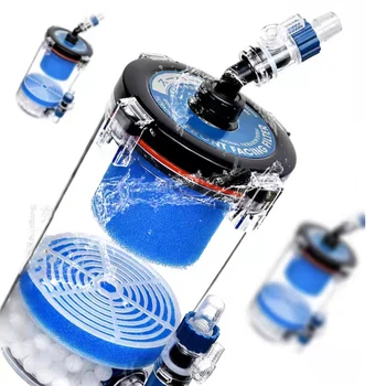 ภายนอกพิพิธภัณฑ์สัตว์น้ํากระป๋องกรองQuietฟองน้ํากรองถังไม่มีปั๊มเหมาะสําหรับน้ําทะเลน้ําจืดปลาถังสาหร่ายถัง 2