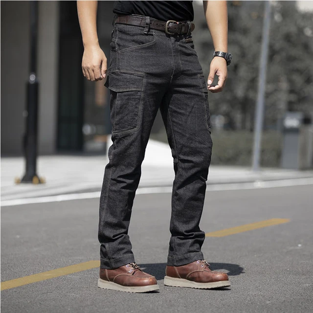 Elasticity Cargo Jeans Men Waterproof Wear-resistant Tactical Trousers Men  Casual Multi-pockets Solid Color Joggers Mens Pants - Jeans - AliExpress