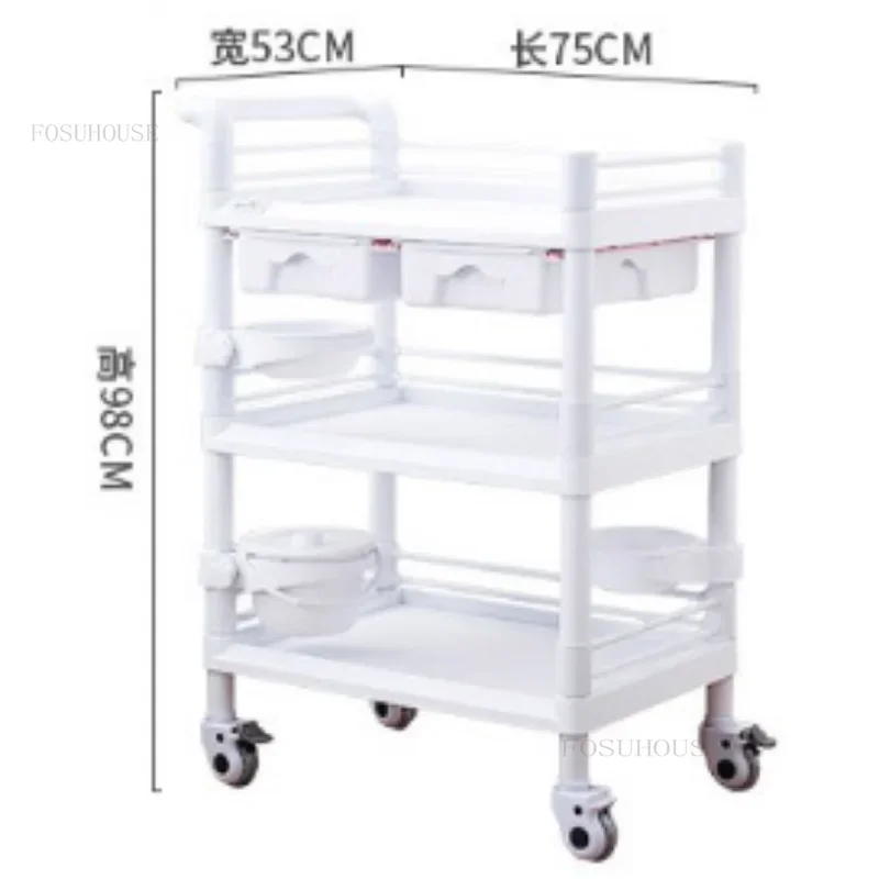 ABS Plastic Multi-layer Trolley Equipment Operating Room Trolley Medical Hospital Instrument Mobile Silent Caster Cart Z