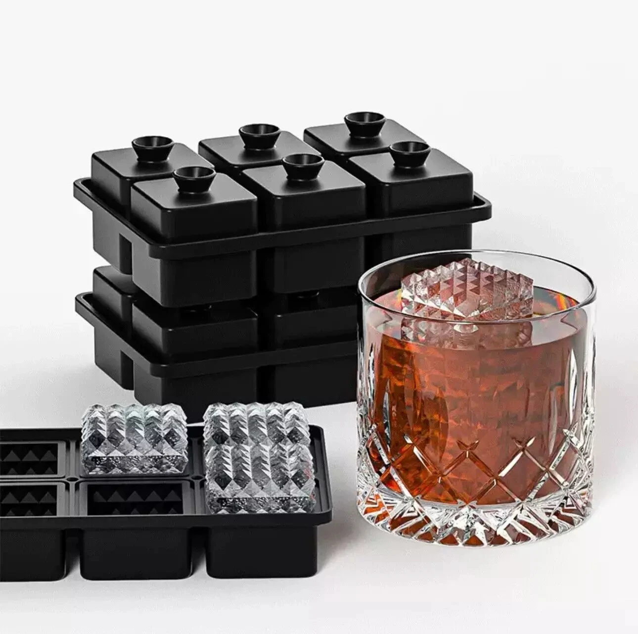 Silicone Ice Ball Mould Space-Saving Flexible 6-Ice Capacity Whisky Accessory Non-Stick Ice Ball Maker For Whisky Lover