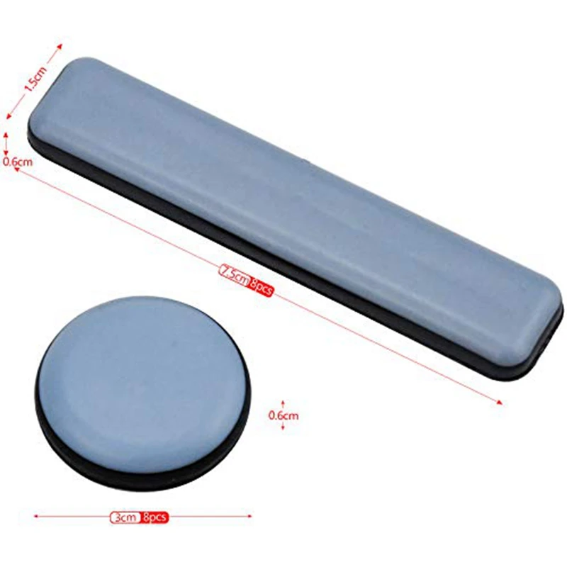 16 Pcs Furniture Glides PTFE Sliders Self-Adhesive Furniture Glides Set Round Square For Easy Movers furniture gliders