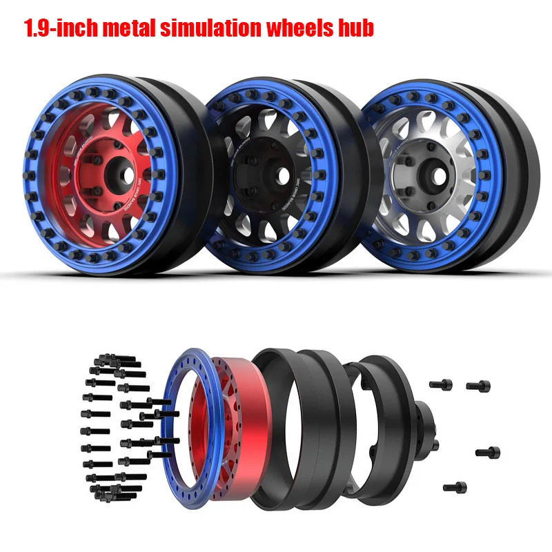 1.9 Inch (108mm) RC Crawler Tires & Aluminum Wheels - For 1/10 Scale Axial SCX10, TRX4, RC4WD