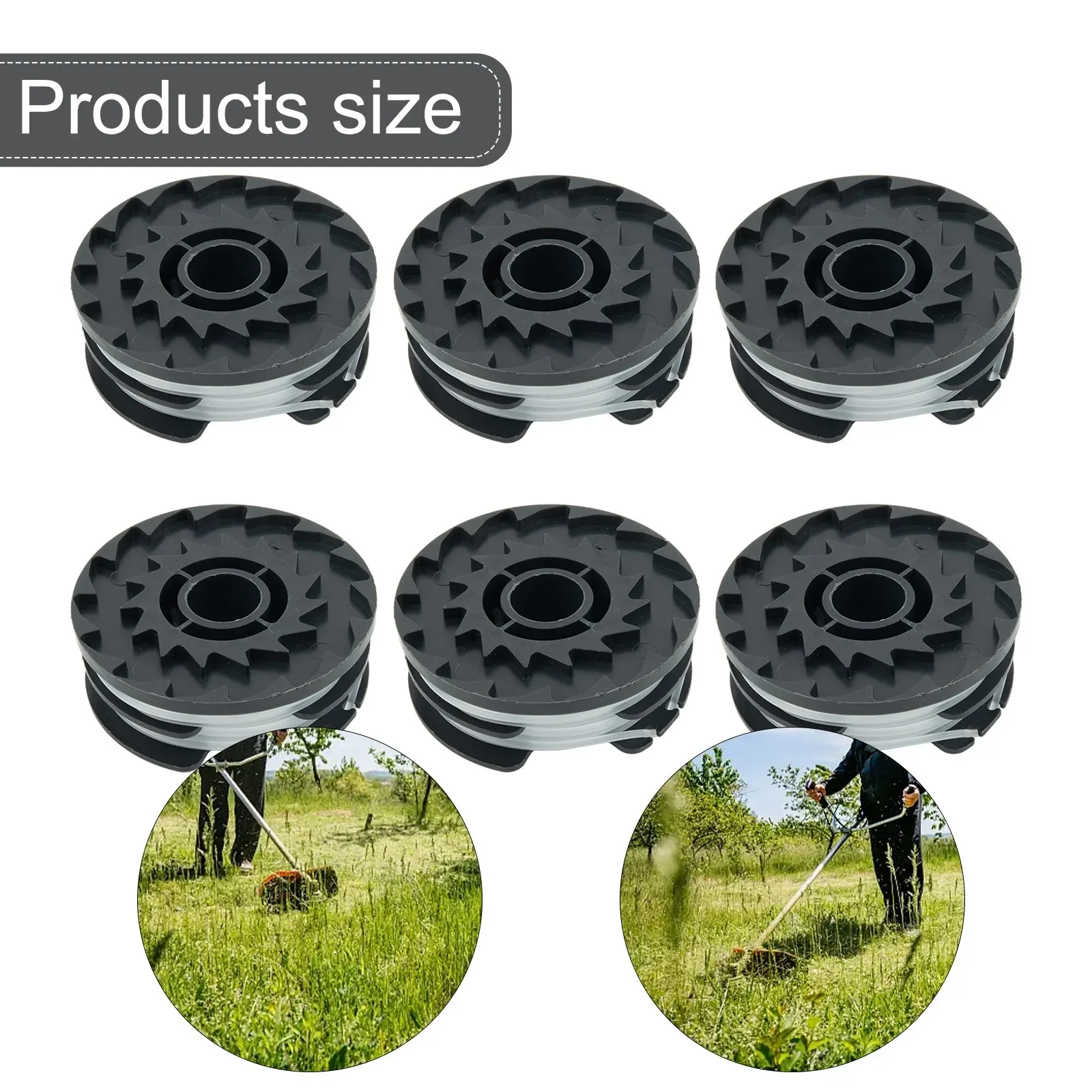 6 Stuks Draad Spoelen Vervangende Spoelen Voor LIDL Parkside Draadloze Gras Trimmer Prta 20 Li A1 B2 C3 Prt 550 A1 A3 Prt 300 A1 2x4m 16 Mm