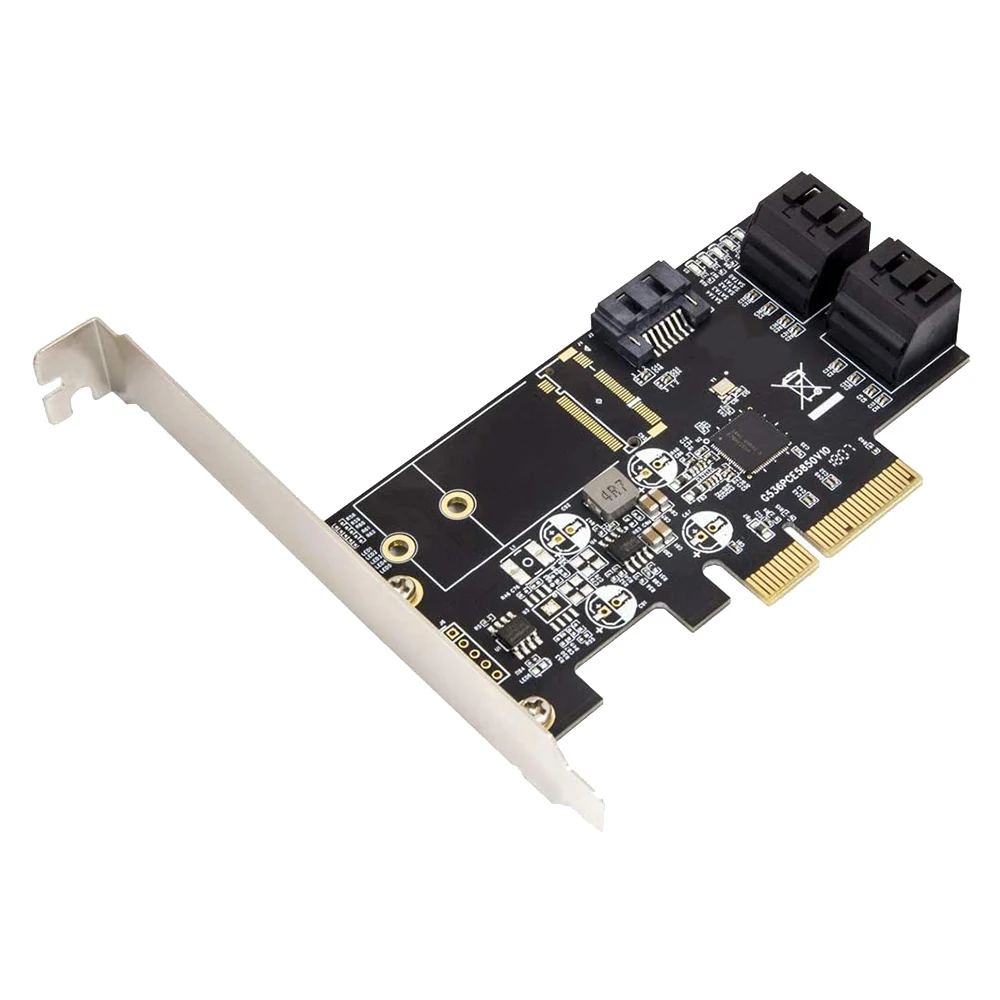 

5-портовая карта контроллера без Raid SATA III 6 Гб/с, Pci-E X4 для настольного ПК, поддержка SSD и HDD с низкопрофильным кронштейном.