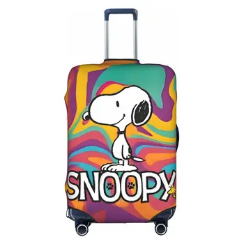 Copertura per valigia personalizzata con cartone animato Snoopy, antipolvere, a tema cane anime kawaii, protezione per bagagli da 18-32 pollici