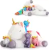 22'' Unicorn Stuffed Animal for Girls, Mommy Stuffed Unicorn with 4 Baby Unicorns, Cute Plush Unicorn Plush Toy for Kids 1