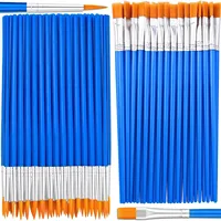 20/100/200Pcs Painting Brushes Set Art Round Flat Hair Nylon Hair Paint Brush Pen For Oil Acrylic Watercolor School Art Supplies 6