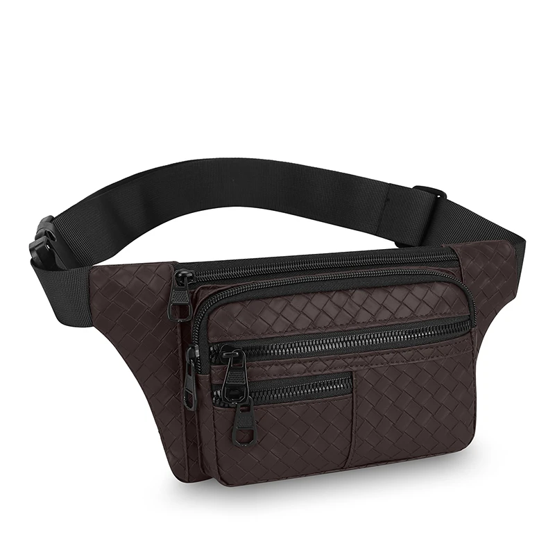 Men's Adjustable Waist Bag - Black Crossbody Backpack with Zip Closure | Suitable for Sports, Travel, Hiking, Cycling, and Parti