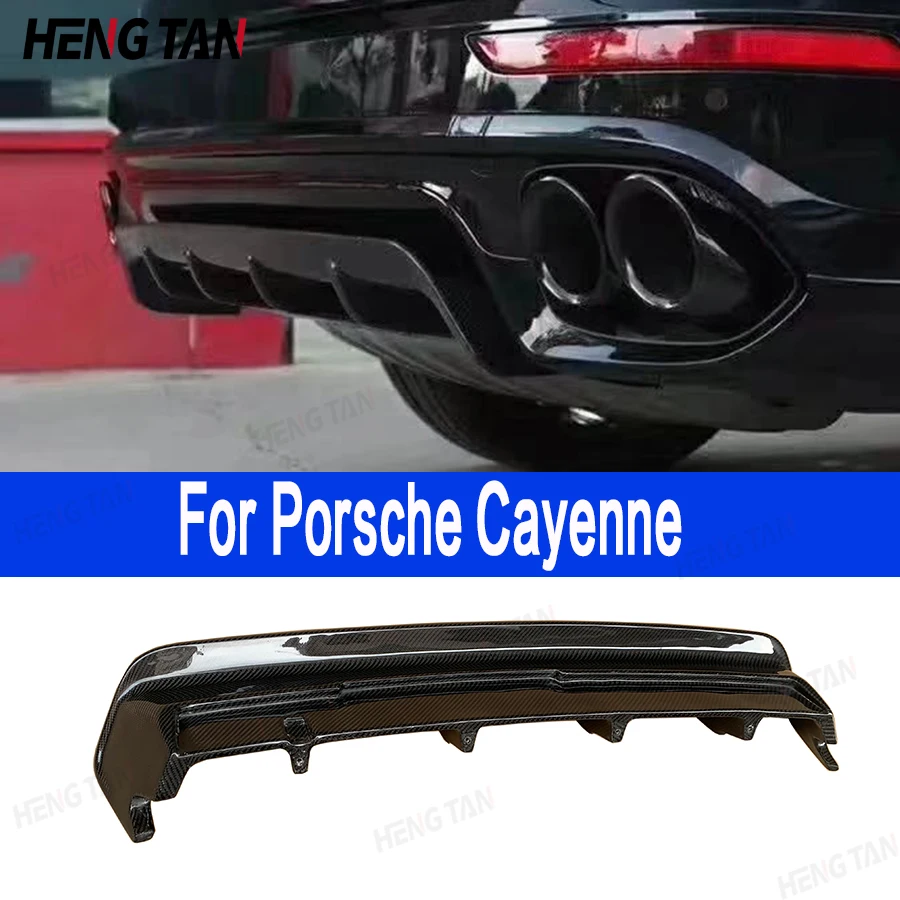 

For Porsche Cayenne 958 GTS Carbon Fiber Rear Diffuser FRP Rear Bumper Splitter Lip Diffuser Cover Trim Upgrade Body Kit