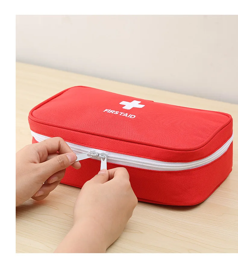 Trousse De Premiers Secours Grande Capacité Rouge - Sac Pharmacie Voyage Étanche Et Portable Pour Famille