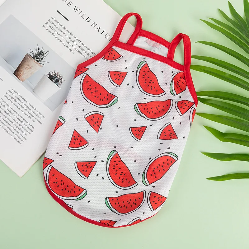 Dog Cooling Vest Breathable Clothes for Small Dogs Cute Fruit Print Summer dog clothes dog vest