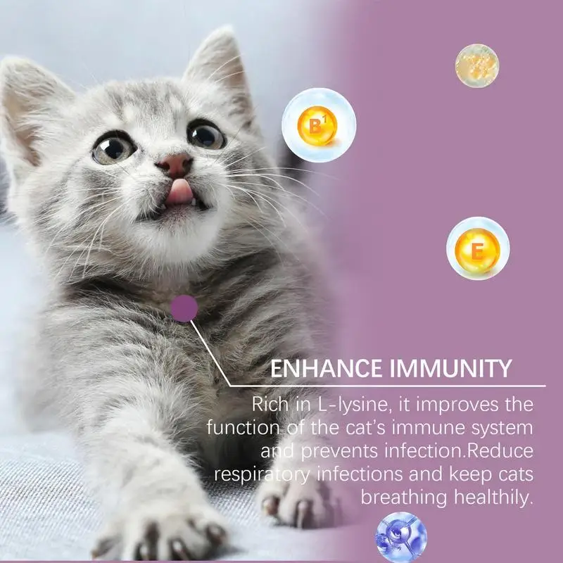 Cat liquid supplement Mild cats supplement for sneezing 80pcs kitten tears care tablets respiratory health overall body nutritional care tablets