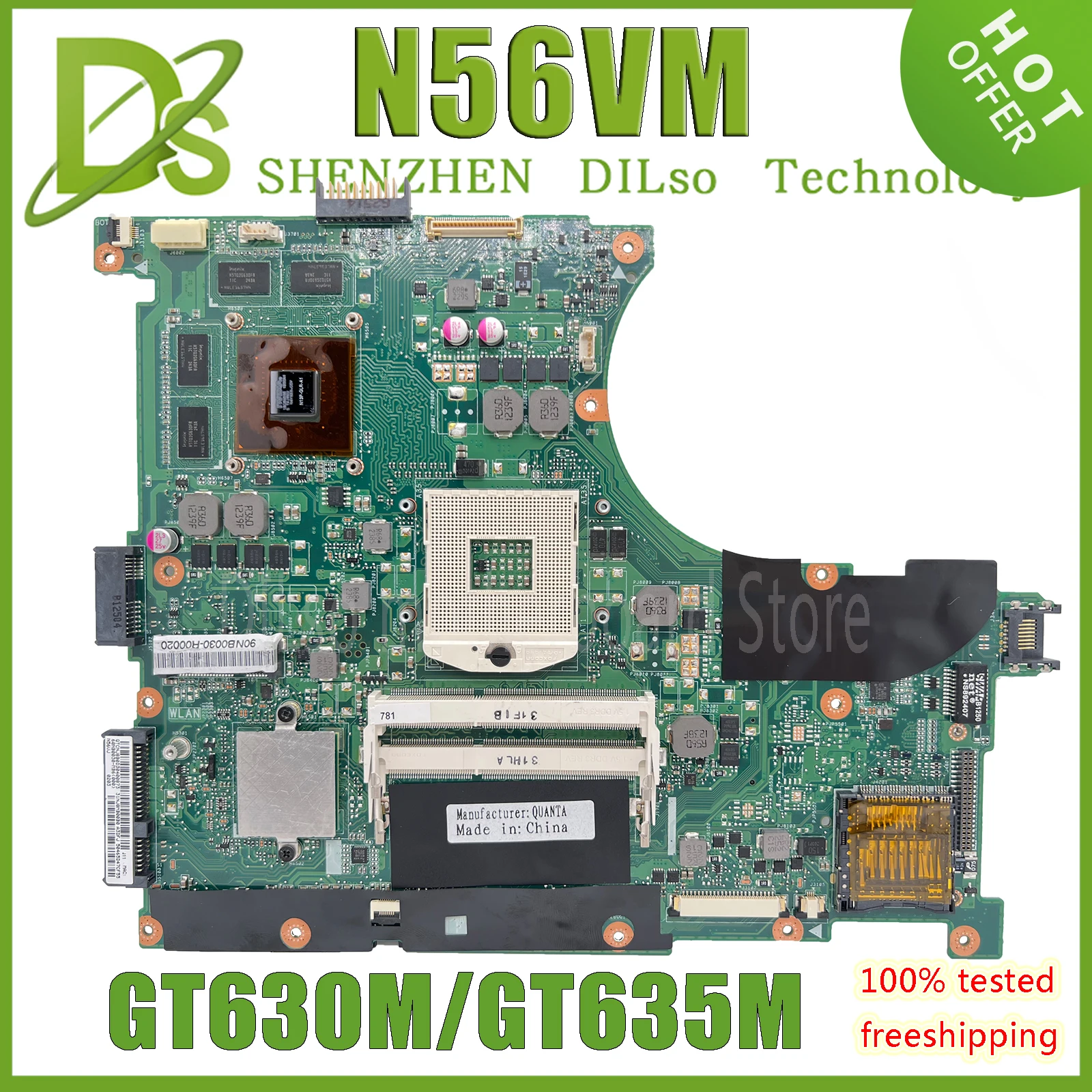 

KEFU N56VM Laptop Motherboard For ASUS N56VJ N56V N56VV N56VZ N56VB REV 2.0 2.3 Notebook Mainboard GT630M/GT635M/2GB 100% Work