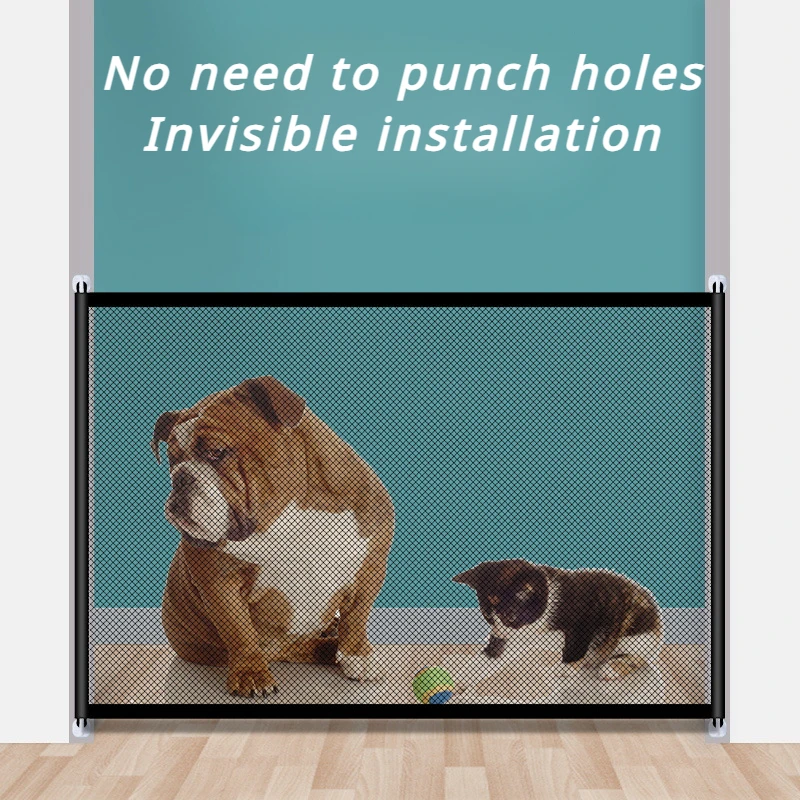 

2024 Pet Barrier Fences Portable Folding Breathable Mesh Dog Gate Pet Separation Guard Isolated Fence Dogs Baby Safety Fence