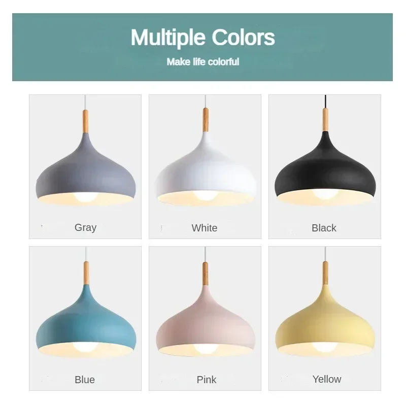 Modern Simple Macaroon Color Pendant Lights LED Hanging Lamp Lamparas Colgantes Cocina Kitchen Cafe Single Head Chandelier