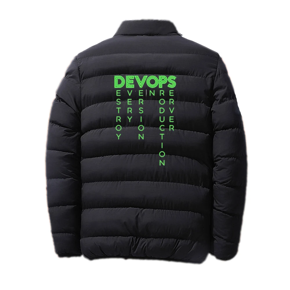 DEVOPS - The real definition of DEVOPS Men's Stand Collar Cotton Jackets keep Warm Zipper Hoodies Sports Casual Fashion Outwear