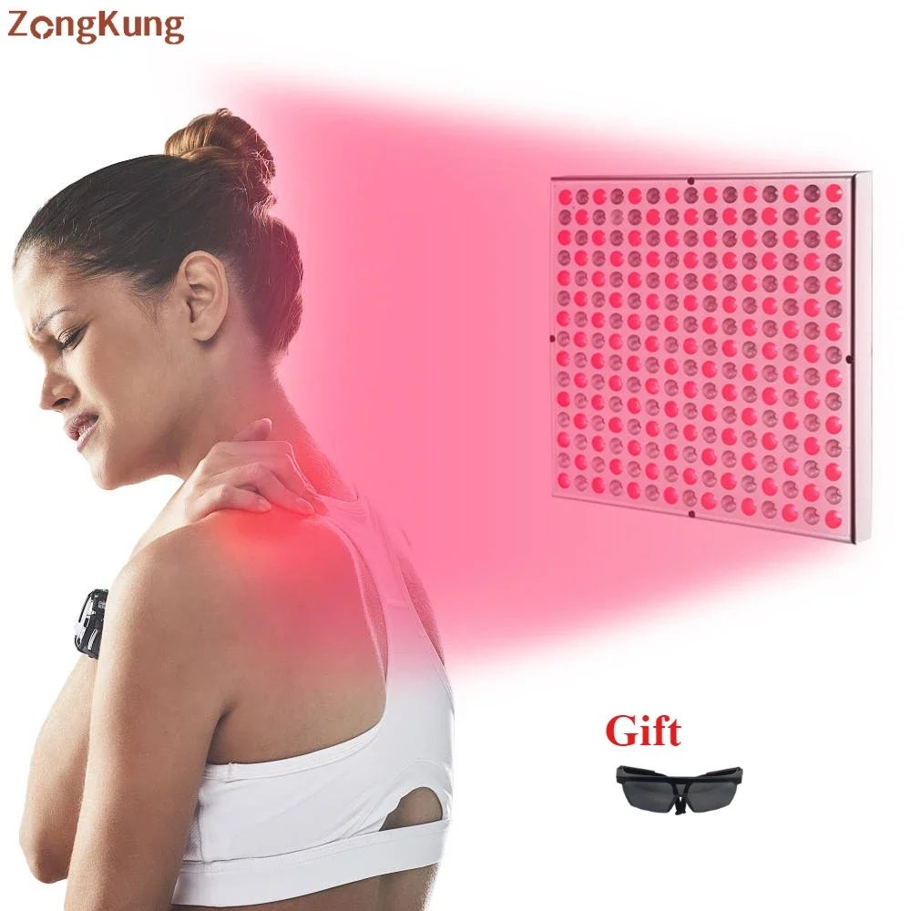 NEW 45W Red LED Light Therapy Panel, Deep Red 660nm and Near Infrared 850nm LED Light Therapy Combo 225 Beads Lamp Panel