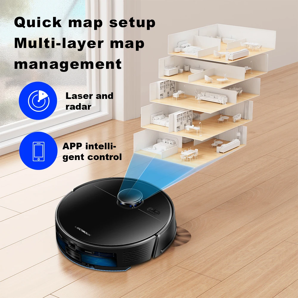 LDS Robot Vacuum Cleaner Mop Liectroux M70 Pro,Wet Dry