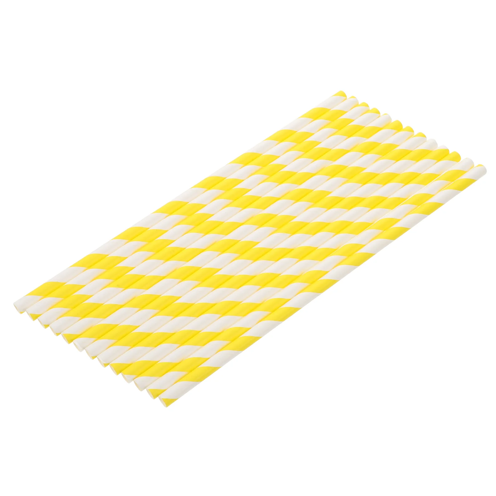 100 Pcs Straws Colored Paper Birthday Party Supplies Drinking Striped Orange Themed