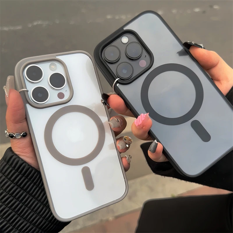 Magnetic Wireless Charging Transparent Phone Case with MagSafe Compatibility