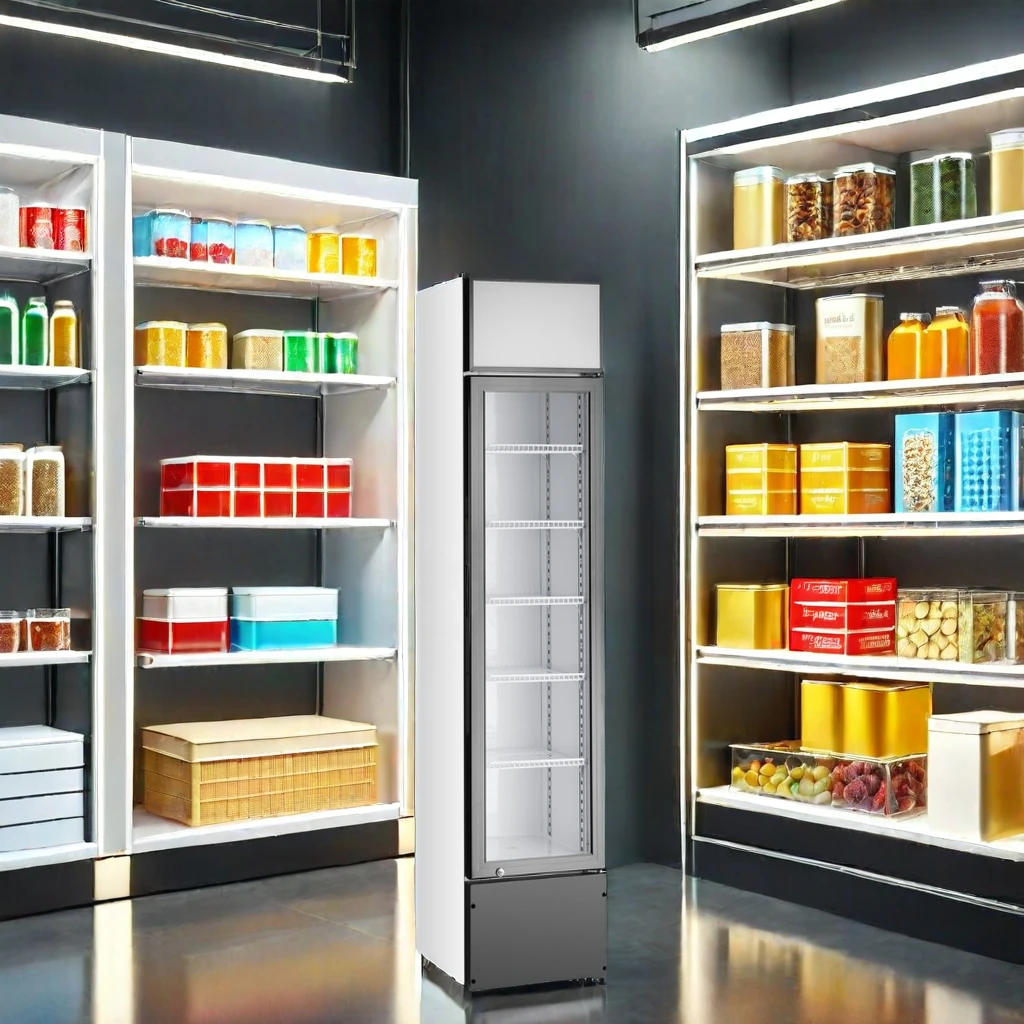 Commercial Glass Door Upright Freezer Refrigerator for Household Hotel Use Beverage Showcase Cooler Display Small Frozen Cabinet