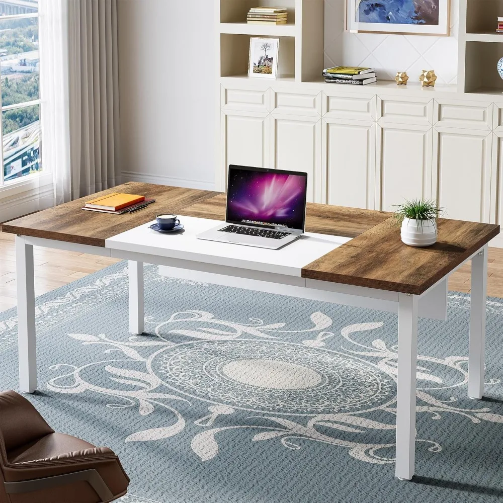 Computer Desk L Shaped Drawer Cabinet 63" Executive Computer Desk lateral File Cabinet 2 Piece Home Office Furniture