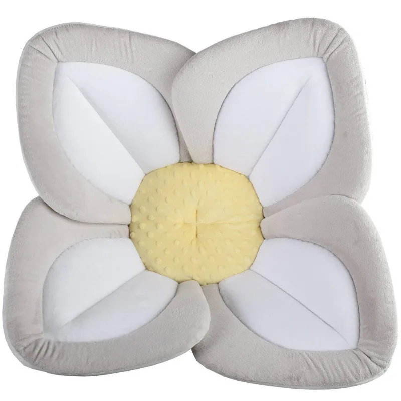 Blooming Bath Lotus Baby Bath Seat Plush Minky Baby Sink Bathtub Mat Cushion Safe Flower Seat for Newborns baby bath seat
