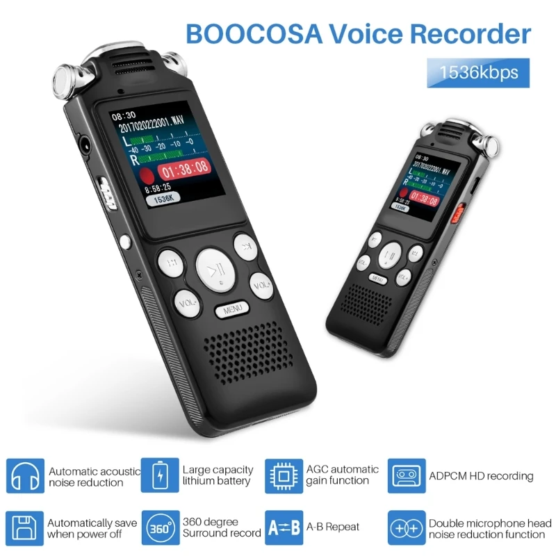 

Voice Activated Digital Voice Recorder USB Pen MP3 WAV Noise Cancellation for Time Recorder Sound Tape Recorder Dropship