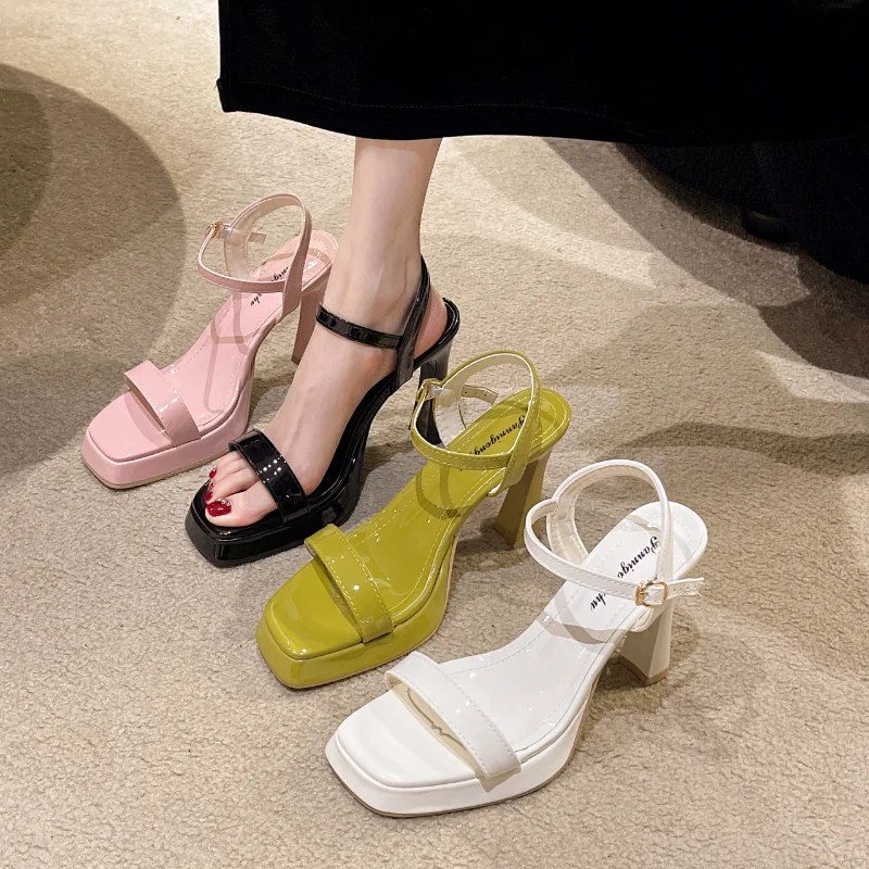 

2023 Women's New Summer High Heel Sandals Open Toe Ankle Strap Fashion Luxury Shoes Women's Designer Super High Heel Sandals