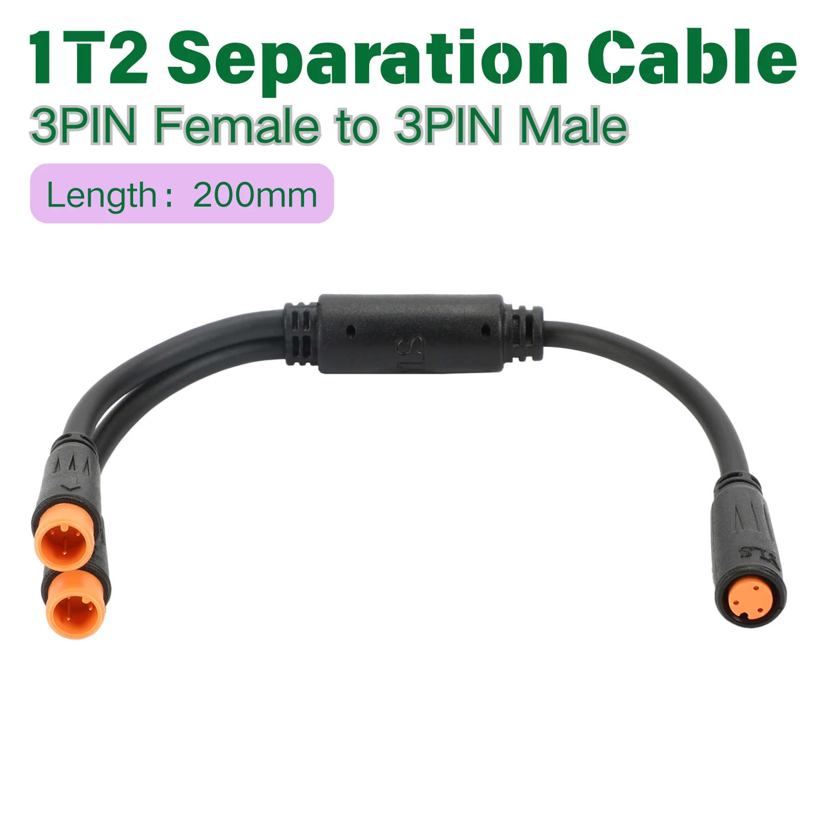 E-Bike Y-Splitter-Kabel, 1 Stück, 20 cm, 2/3/4/5/6-polig für Bremssignalsensor, elektrischer Fahrrad-Stoßverbindungsstecker, M8 Julet wasserdicht – Detail 10