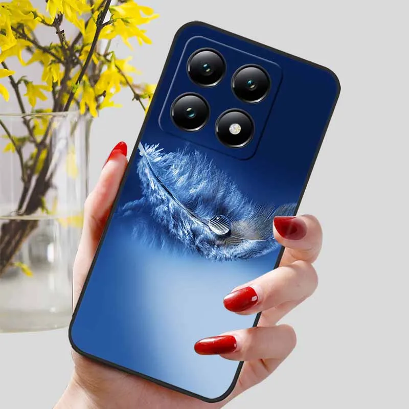 Floral Print Soft TPU Silicone Phone Cover with Black Bumpers
