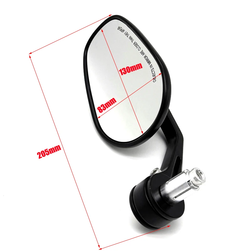 Retro Black Motorcycle Rearview Mirrors for Cafe Racers and Scooters