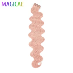 Magicae Body Wave Ombré Blonde Synthetic Hair Extensions - 26” 150g High - Temperature Fiber - 30inches - 200g - 76cm (Barbe Pink)