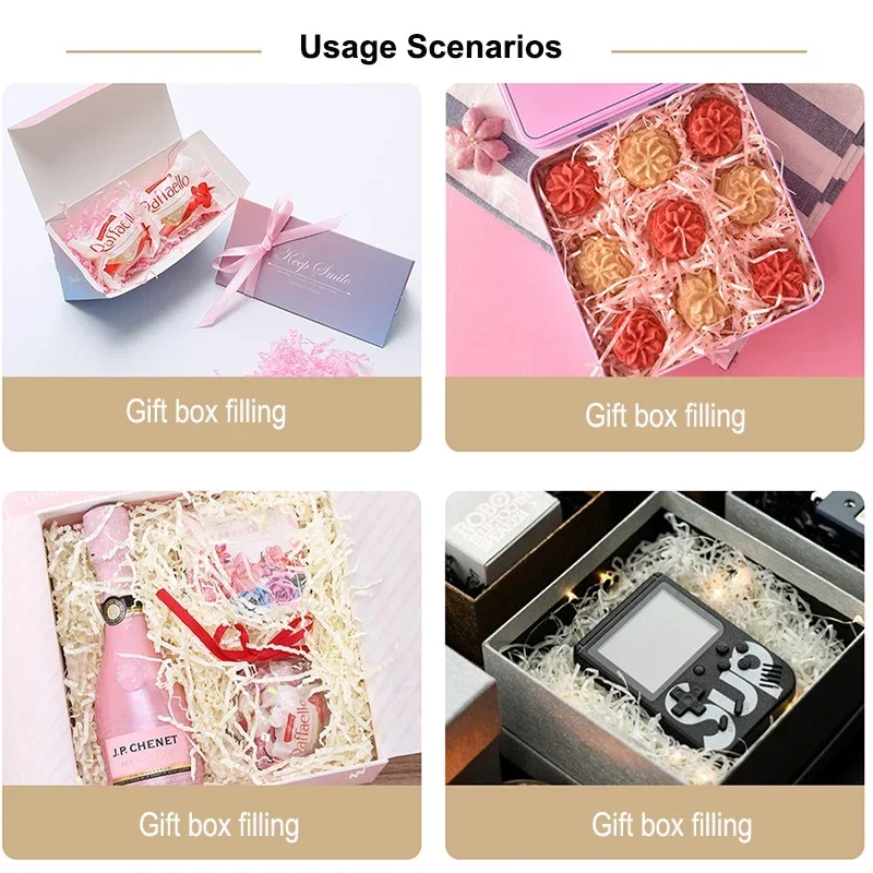 100 g Bast, bunt, geschreddertes Lafite-Graspapier, Bastfüller, DIY, Hochzeit, Party, Geschenkbox, Süßigkeitenmaterial, Verpackungsfüller – Detail 1