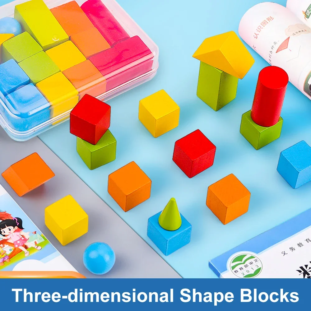 Children Three-dimensional Geometry Building Blocks Teaching Aids Kids Toys Gifts Early Learning Shape Mathematics Teaching Aids